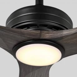 Home Decorators Collection Bayshire 60 in. LED Indoor/Outdoor Matte Black Ceiling Fan with Remote Control and White Color Changing Light Kit -Fans Shop matte black finish home decorators collection ceiling fans with lights 102l60mbkddw 1d 1000