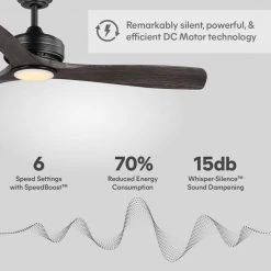 Home Decorators Collection Bayshire 60 in. LED Indoor/Outdoor Matte Black Ceiling Fan with Remote Control and White Color Changing Light Kit -Fans Shop matte black finish home decorators collection ceiling fans with lights 102l60mbkddw 44 1000