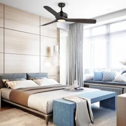 Home Decorators Collection Bayshire 60 in. LED Indoor/Outdoor Matte Black Ceiling Fan with Remote Control and White Color Changing Light Kit -Fans Shop matte black finish home decorators collection ceiling fans with lights 102l60mbkddw 77 1000