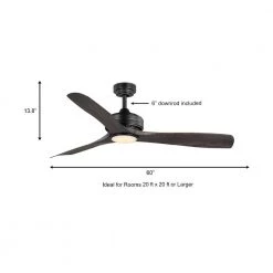 Home Decorators Collection Bayshire 60 in. LED Indoor/Outdoor Matte Black Ceiling Fan with Remote Control and White Color Changing Light Kit -Fans Shop matte black finish home decorators collection ceiling fans with lights 102l60mbkddw a0 1000