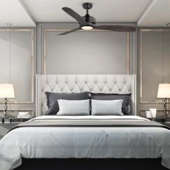 Home Decorators Collection Bayshire 60 in. LED Indoor/Outdoor Matte Black Ceiling Fan with Remote Control and White Color Changing Light Kit -Fans Shop matte black finish home decorators collection ceiling fans with lights 102l60mbkddw c3 1000