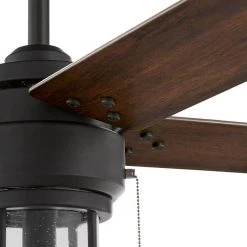 Hampton Bay Cedar Lake 44 in. Indoor/Outdoor LED Matte Black Damp Rated Ceiling Fan with Light Kit, Downrod and 4 Reversible Blades -Fans Shop matte black hampton bay ceiling fans with lights 52109 40 1000