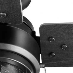 Hampton Bay Cedar Lake 44 in. Indoor/Outdoor LED Matte Black Damp Rated Ceiling Fan with Light Kit, Downrod and 4 Reversible Blades -Fans Shop matte black hampton bay ceiling fans with lights 52109 4f 1000