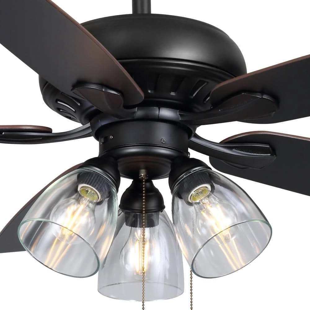 Hampton Bay Rockport 52 in. Indoor LED Matte Black Ceiling Fan with Light Kit, Downrod, and 5 Reversible Blades 5 Hampton Bay Rockport 52 in. Indoor LED Matte Black Ceiling Fan with Light Kit, Downrod, and 5 Reversible Blades - Image 5