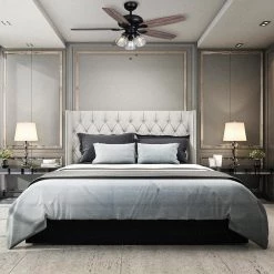 Hampton Bay Rockport 52 in. Indoor LED Matte Black Ceiling Fan with Light Kit, Downrod, and 5 Reversible Blades 21 Hampton Bay Rockport 52 in. Indoor LED Matte Black Ceiling Fan with Light Kit, Downrod, and 5 Reversible Blades -Fans Shop matte black hampton bay ceiling fans with lights 91854 4f 1000