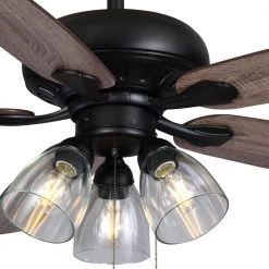 Hampton Bay Rockport 52 in. Indoor LED Matte Black Ceiling Fan with Light Kit, Downrod, and 5 Reversible Blades 18 Hampton Bay Rockport 52 in. Indoor LED Matte Black Ceiling Fan with Light Kit, Downrod, and 5 Reversible Blades -Fans Shop matte black hampton bay ceiling fans with lights 91854 66 1000