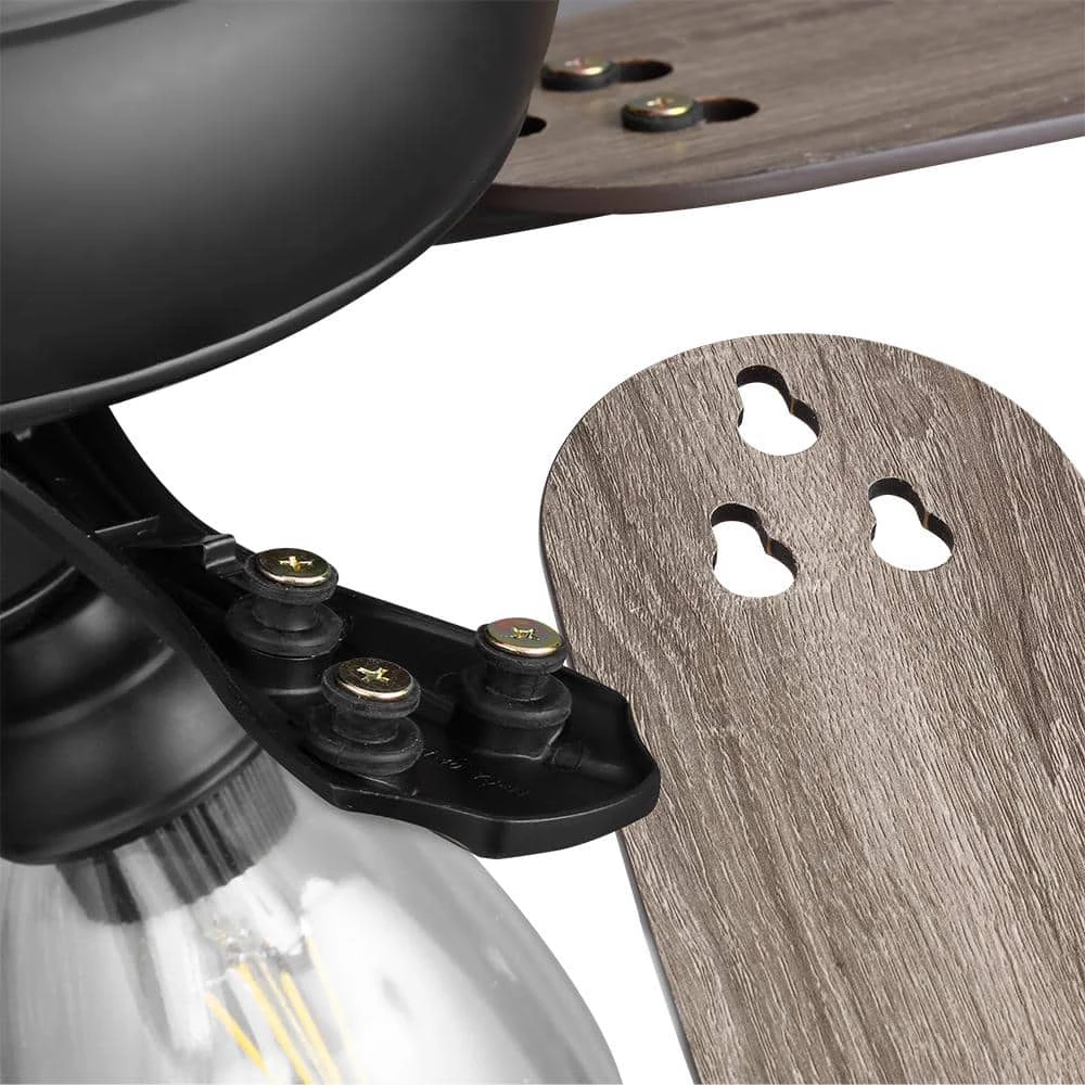 Hampton Bay Rockport 52 in. Indoor LED Matte Black Ceiling Fan with Light Kit, Downrod, and 5 Reversible Blades 7 Hampton Bay Rockport 52 in. Indoor LED Matte Black Ceiling Fan with Light Kit, Downrod, and 5 Reversible Blades - Image 7