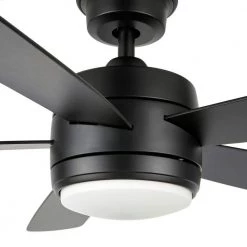 Hampton Bay Averly 52 in. Integrated LED Matte Black Ceiling Fan with Light and Remote Control with Color Changing Technology -Fans Shop matte black hampton bay ceiling fans with lights ak18b mbk 40 1000