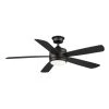 Hampton Bay Averly 52 in. Integrated LED Matte Black Ceiling Fan with Light and Remote Control with Color Changing Technology