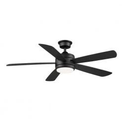 Hampton Bay Averly 52 in. Integrated LED Matte Black Ceiling Fan with Light and Remote Control with Color Changing Technology