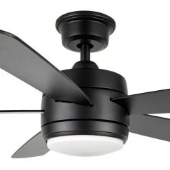 Hampton Bay Averly 52 in. Integrated LED Matte Black Ceiling Fan with Light and Remote Control with Color Changing Technology -Fans Shop matte black hampton bay ceiling fans with lights ak18b mbk a0 1000