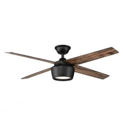 Hampton Bay Havenstone 52 in. Integrated LED Indoor Matte Black Ceiling Fan with Light and Remote Control -Fans Shop matte black hampton bay ceiling fans with lights yg763 mbk c3 1000