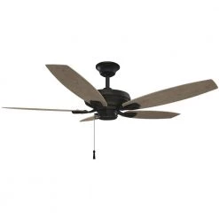 Hampton Bay North Pond 52 in. Indoor/Outdoor Matte Black Ceiling Fan with Downrod and Reversible Motor; Light Kit Adaptable -Fans Shop matte black hampton bay ceiling fans without lights 51718 1d 1000