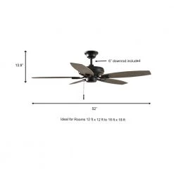 Hampton Bay North Pond 52 in. Indoor/Outdoor Matte Black Ceiling Fan with Downrod and Reversible Motor; Light Kit Adaptable -Fans Shop matte black hampton bay ceiling fans without lights 51718 a0 1000