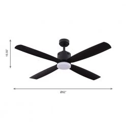 Home Decorators Collection Kitteridge 52 in. LED Indoor Matte Black Ceiling Fan with Light Kit -Fans Shop matte black home decorators collection ceiling fans with lights 35442 hbub 4f 1000