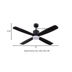 Home Decorators Collection Kitteridge 52 in. LED Indoor Matte Black Ceiling Fan with Light Kit -Fans Shop matte black home decorators collection ceiling fans with lights 35442 hbub a0 1000