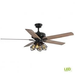 Home Decorators Collection Carlisle 60 in. LED Matte Black Ceiling Fan with Remote Control and Light Kit -Fans Shop matte black home decorators collection ceiling fans with lights 51760 1d 1000