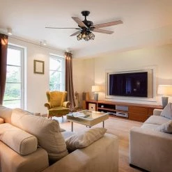 Home Decorators Collection Carlisle 60 in. LED Matte Black Ceiling Fan with Remote Control and Light Kit -Fans Shop matte black home decorators collection ceiling fans with lights 51760 40 1000