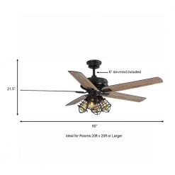 Home Decorators Collection Carlisle 60 in. LED Matte Black Ceiling Fan with Remote Control and Light Kit -Fans Shop matte black home decorators collection ceiling fans with lights 51760 a0 1000