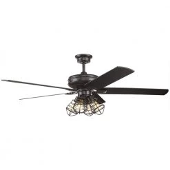 Home Decorators Collection Carlisle 60 in. LED Matte Black Ceiling Fan with Remote Control and Light Kit -Fans Shop matte black home decorators collection ceiling fans with lights 51760 c3 1000