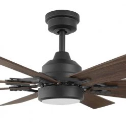 Home Decorators Collection Makenna 60 in. White Color Changing Integrated Outdoor LED Matte Black Ceiling Fan with Light Kit, DC Motor and Remote -Fans Shop matte black home decorators collection ceiling fans with lights 52106 66 1000