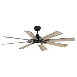 Home Decorators Collection Makenna 60 in. White Color Changing Integrated Outdoor LED Matte Black Ceiling Fan with Light Kit, DC Motor and Remote -Fans Shop matte black home decorators collection ceiling fans with lights 52106 c3 1000