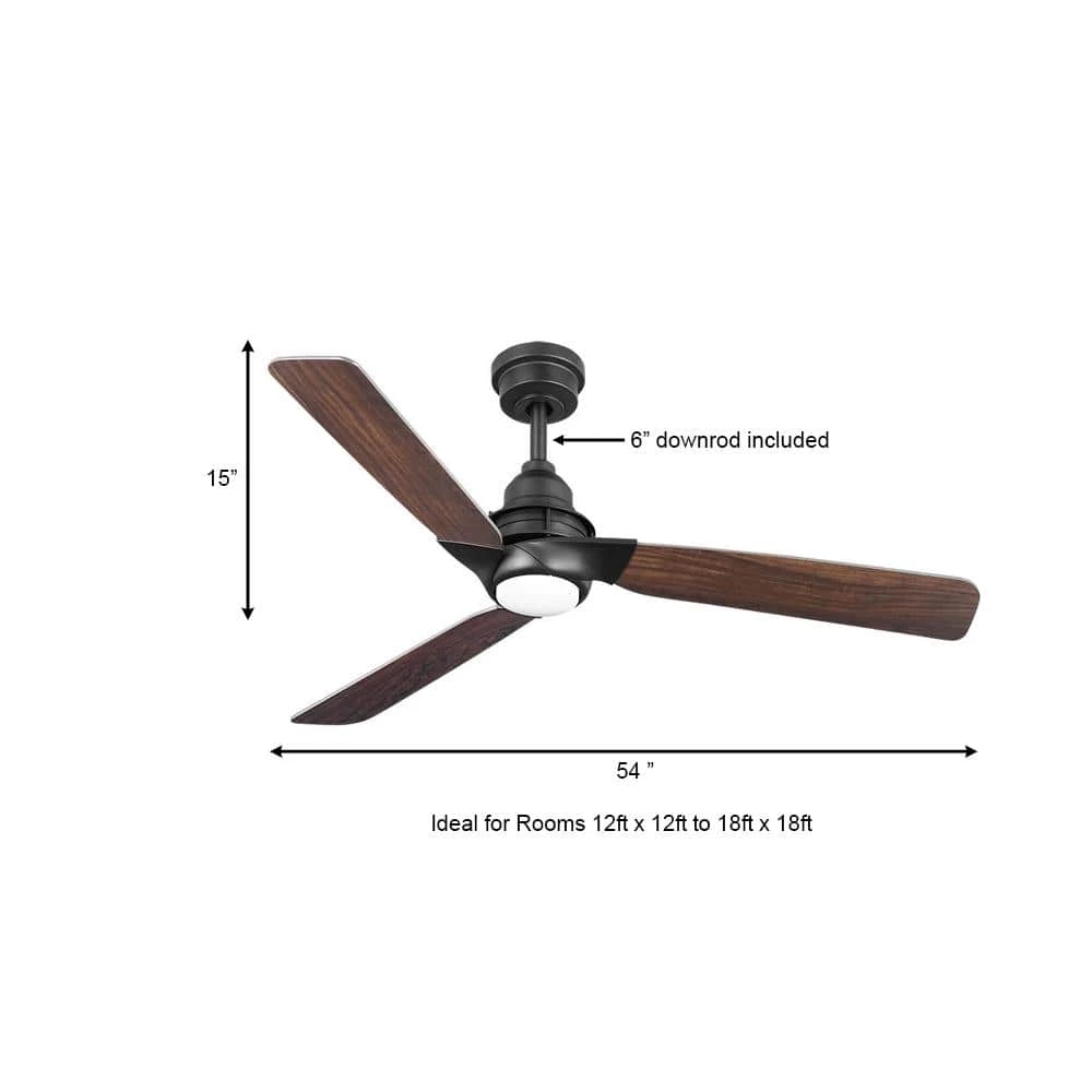 Home Decorators Collection Ester 54 in. White Color Changing Integrated LED Indoor/Outdoor Matte Black Ceiling Fan with Light Kit and Remote 4 Home Decorators Collection Ester 54 in. White Color Changing Integrated LED Indoor/Outdoor Matte Black Ceiling Fan with Light Kit and Remote - Image 4