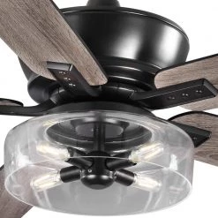 Home Decorators Collection Aberwell 56 in. LED Matte Black Indoor/Outdoor Ceiling Fan with Light Kit and Remote Control -Fans Shop matte black home decorators collection ceiling fans with lights 59202 1f 1000