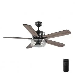 Home Decorators Collection Aberwell 56 in. LED Matte Black Indoor/Outdoor Ceiling Fan with Light Kit and Remote Control