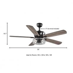Home Decorators Collection Aberwell 56 in. LED Matte Black Indoor/Outdoor Ceiling Fan with Light Kit and Remote Control -Fans Shop matte black home decorators collection ceiling fans with lights 59202 a0 1000