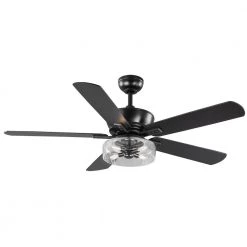 Home Decorators Collection Aberwell 56 in. LED Matte Black Indoor/Outdoor Ceiling Fan with Light Kit and Remote Control -Fans Shop matte black home decorators collection ceiling fans with lights 59202 c3 1000