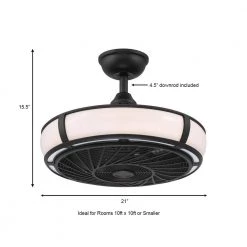 Home Decorators Collection Tuilene 21 in. Integrated LED Matte Black Ceiling Fan with Light and Remote Control -Fans Shop matte black home decorators collection ceiling fans with lights ak83 mbk a0 1000