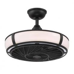 Home Decorators Collection Tuilene 21 in. Integrated LED Matte Black Ceiling Fan with Light and Remote Control -Fans Shop matte black home decorators collection ceiling fans with lights ak83 mbk c3 1000