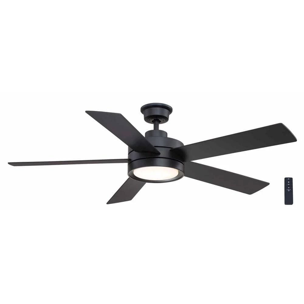 Home Decorators Collection Baxtan 56 in. LED Matte Black Ceiling Fan with Light and Remote Control 1 Home Decorators Collection Baxtan 56 in. LED Matte Black Ceiling Fan with Light and Remote Control