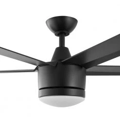 Home Decorators Collection Merwry 48 in. Integrated LED Indoor Matte Black Ceiling Fan with Light Kit and Remote Control -Fans Shop matte black home decorators collection ceiling fans with lights sw1422 48in mbk 1d 1000