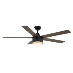 Home Decorators Collection Merwry 56 in. Integrated LED Indoor/Outdoor Matte Black Ceiling Fan with Light Kit and Remote Control -Fans Shop matte black home decorators collection ceiling fans with lights sw1422 56in mbk c3 1000