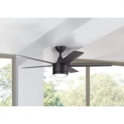 Home Decorators Collection Merwry 52 in. Integrated LED Indoor Matte Black Ceiling Fan with Light Kit and Remote Control -Fans Shop matte black home decorators collection ceiling fans with lights sw1422mbk 1d 1000
