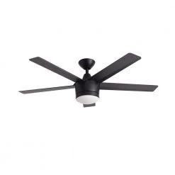 Home Decorators Collection Merwry 52 in. Integrated LED Indoor Matte Black Ceiling Fan with Light Kit and Remote Control -Fans Shop matte black home decorators collection ceiling fans with lights sw1422mbk 77 1000