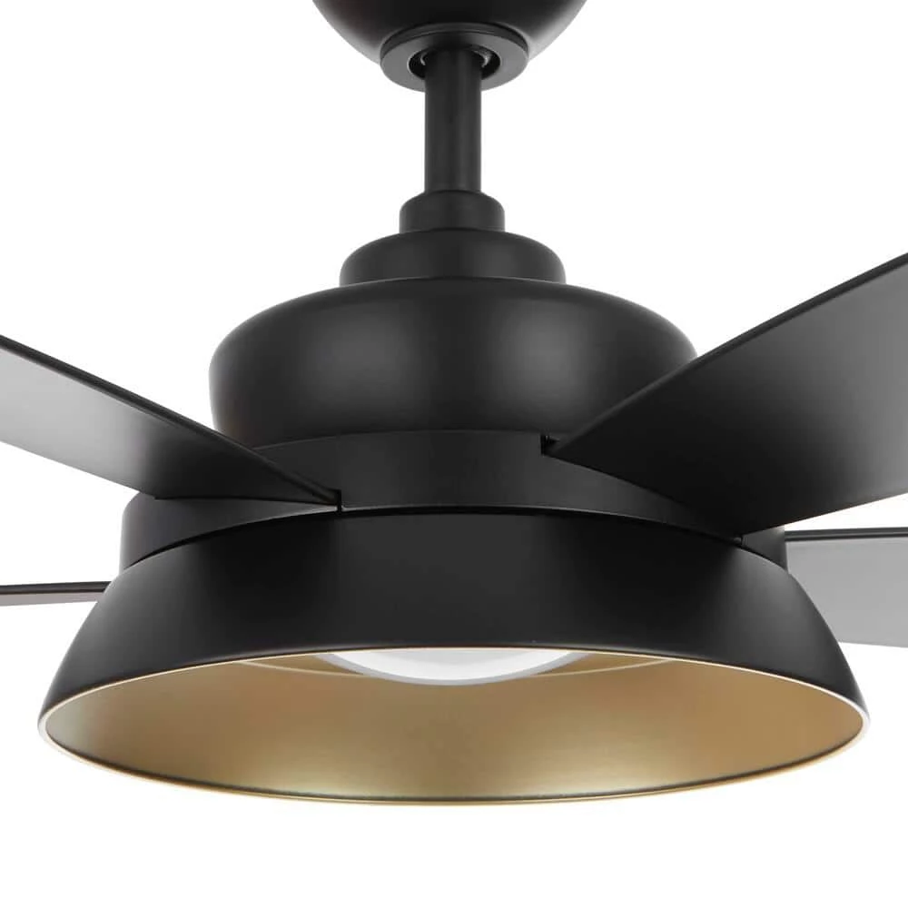 Home Decorators Collection Kempston 52 in. Integrated LED Outdoor Matte Black Ceiling Fan with Light Kit and Remote Control 3 Home Decorators Collection Kempston 52 in. Integrated LED Outdoor Matte Black Ceiling Fan with Light Kit and Remote Control - Image 3