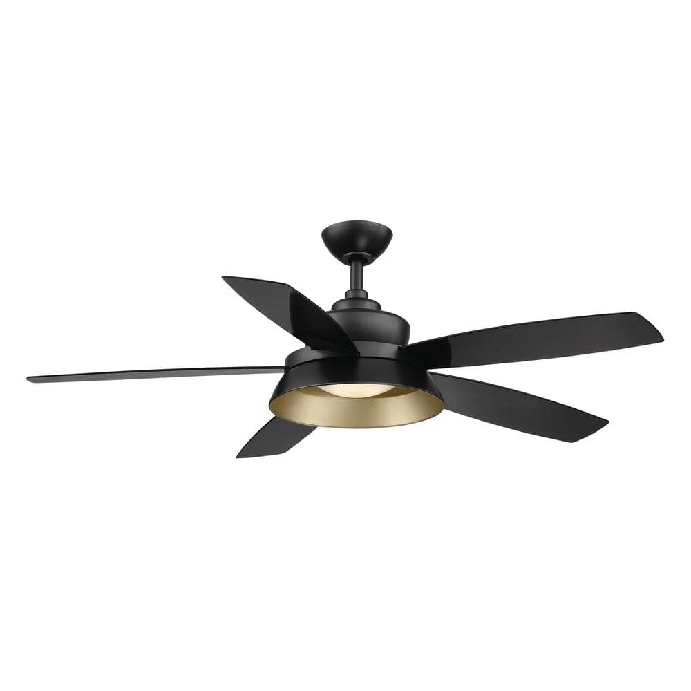 Home Decorators Collection Kempston 52 in. Integrated LED Outdoor Matte Black Ceiling Fan with Light Kit and Remote Control 1 Home Decorators Collection Kempston 52 in. Integrated LED Outdoor Matte Black Ceiling Fan with Light Kit and Remote Control