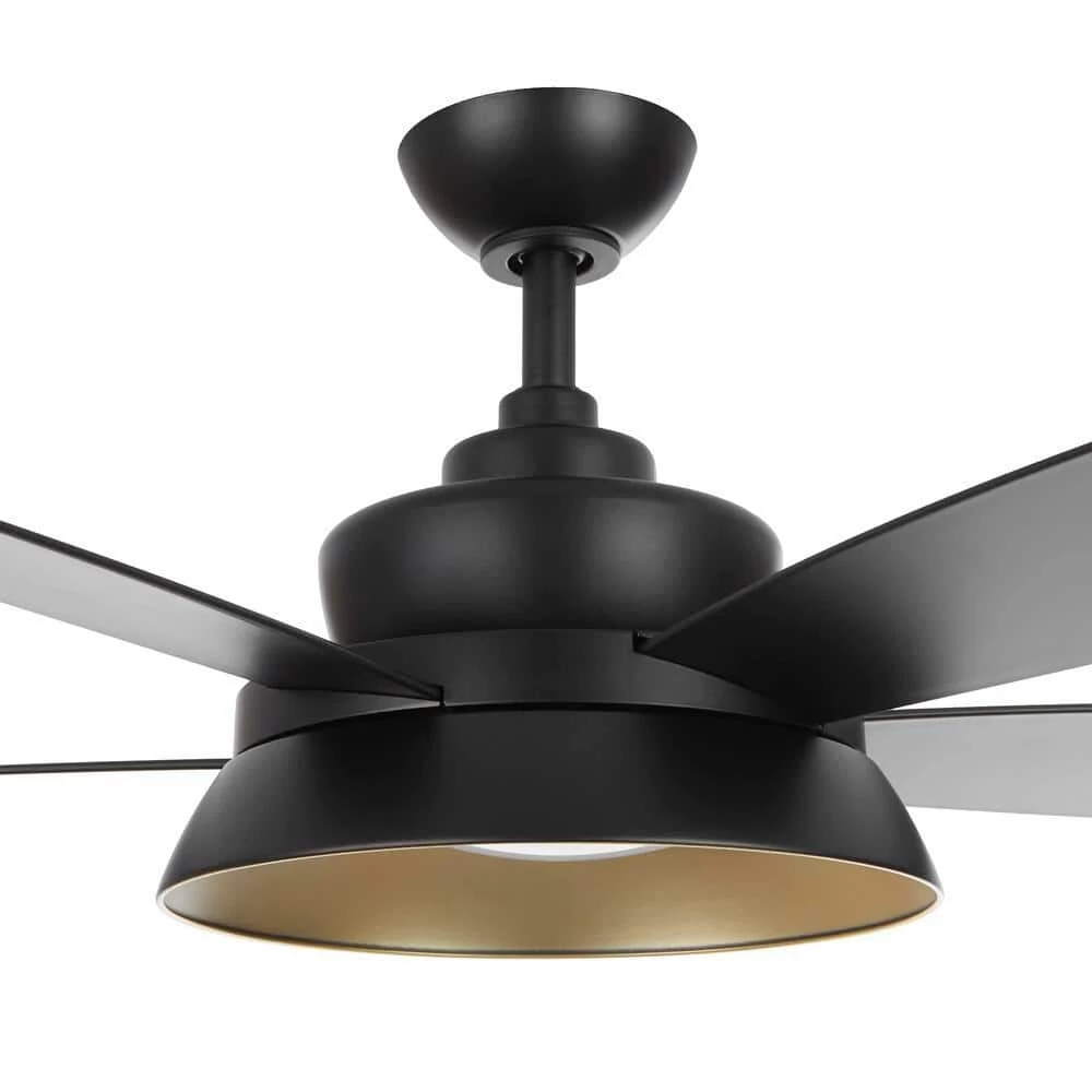 Home Decorators Collection Kempston 52 in. Integrated LED Outdoor Matte Black Ceiling Fan with Light Kit and Remote Control 4 Home Decorators Collection Kempston 52 in. Integrated LED Outdoor Matte Black Ceiling Fan with Light Kit and Remote Control - Image 4