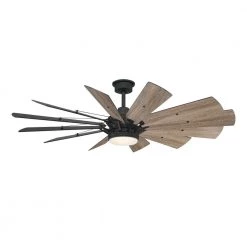 Home Decorators Collection Trudeau 60 in. LED Indoor Matte Black Ceiling Fan with Light Kit and Remote Control -Fans Shop matte black home decorators collection ceiling fans with lights yg545a mbk c3 1000