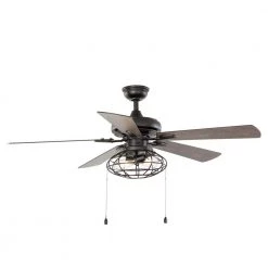 Home Decorators Collection Ellard 52 in. LED Indoor Matte Black Ceiling Fan with Light