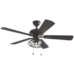 Home Decorators Collection Ellard 52 in. LED Indoor Matte Black Ceiling Fan with Light -Fans Shop matte black home decorators collection ceiling fans with lights yg629a mbk c3 1000