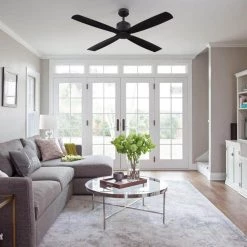 Home Decorators Collection Kitteridge 52 in. Indoor Matte Black Ceiling Fan -Fans Shop matte black home decorators collection ceiling fans without lights 34777 hbub 4f 1000