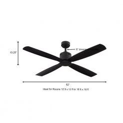 Home Decorators Collection Kitteridge 52 in. Indoor Matte Black Ceiling Fan -Fans Shop matte black home decorators collection ceiling fans without lights 34777 hbub a0 1000