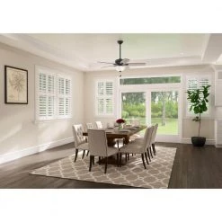 Hunter Stratford 52 in. LED Indoor Matte Black Ceiling Fan with Light Kit -Fans Shop matte black hunter ceiling fans with lights 50486 1f 1000