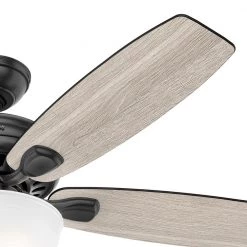 Hunter Stratford 52 in. LED Indoor Matte Black Ceiling Fan with Light Kit -Fans Shop matte black hunter ceiling fans with lights 50486 44 1000