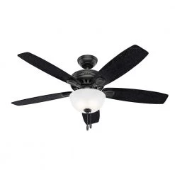 Hunter Stratford 52 in. LED Indoor Matte Black Ceiling Fan with Light Kit -Fans Shop matte black hunter ceiling fans with lights 50486 c3 1000