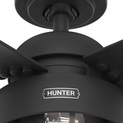 Hunter Spring Valley 52 in. Indoor/Outdoor Matte Black Ceiling Fan with Light -Fans Shop matte black hunter ceiling fans with lights 51301 40 1000